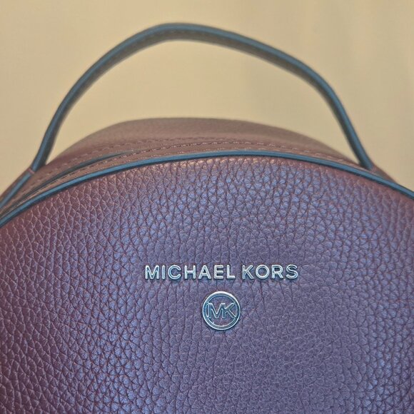 Michael Kors Valerie Medium Pebbled Leather Backpack Purse Wine Red MK Bag - Picture 9 of 9